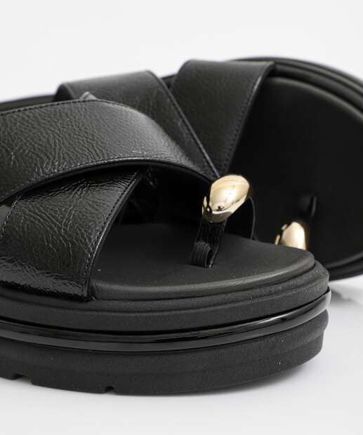 Tamanco Feminino Flatform Verniz Bebecê Preto