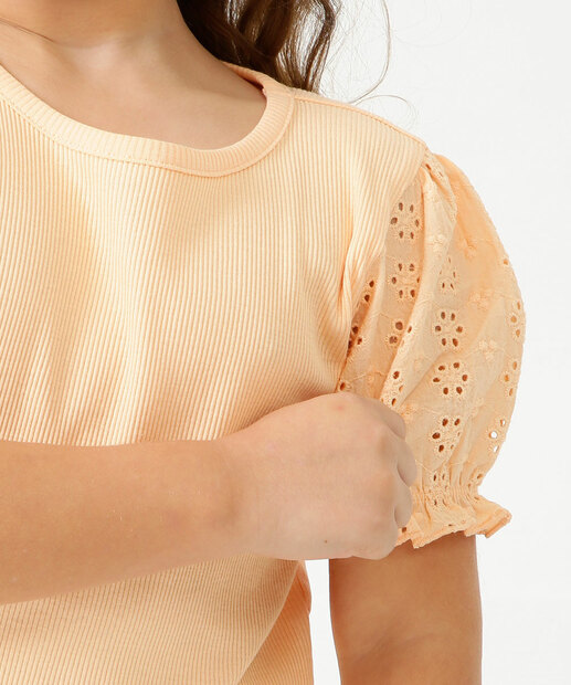 Blusa Infantil Manga Curta Bufante Laise Marisa Tam 4 a 12