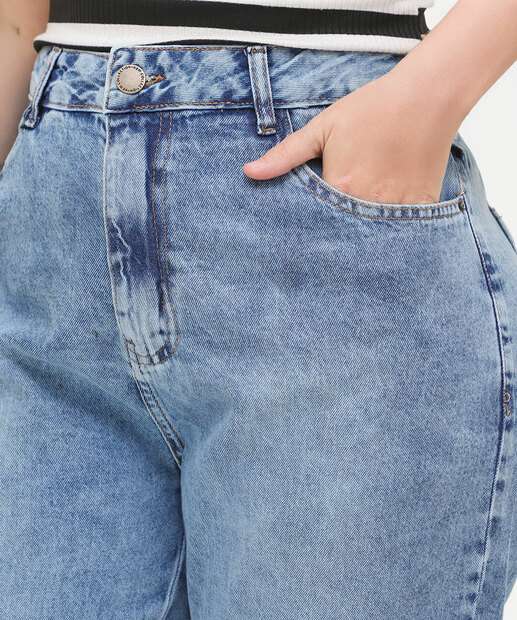 Calça Plus Size Feminina Jeans Mom