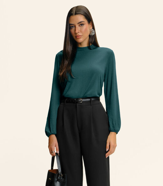 Image_Blusa Feminina Manga Longa Bufante Endless Verde