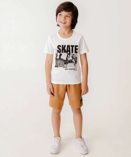 Camiseta Infantil Estampa Skate MR Tam 4 a 10