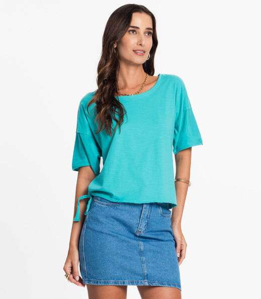 Blusa Infinita Cor Meia Malha Verde