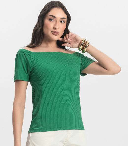 Blusa Feminina Canelada Infinita Cor Verde