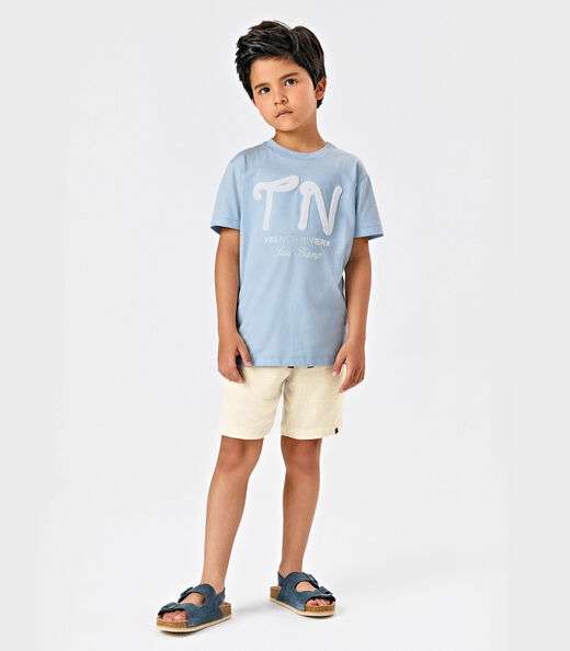 Conjunto Menino Camiseta Com Bermuda Trick Nick Azul
