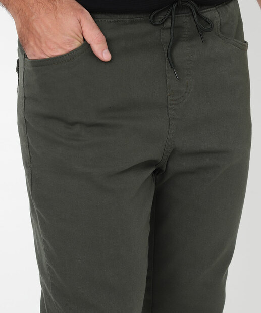 Calça Masculina Sarja Jogger Verde