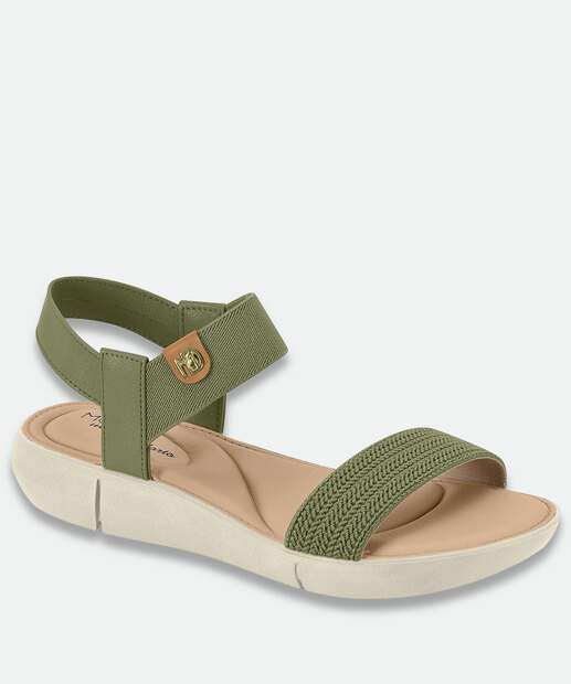 Image_Sandália Feminina Rasteira Tiras Modare Verde