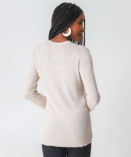 Cardigan Feminino Alongado Bolsos Marisa Preto