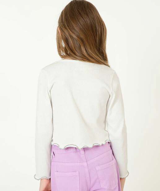 Camiseta Infantil Canelada Unicórnio Marisa Tam 4 a 10