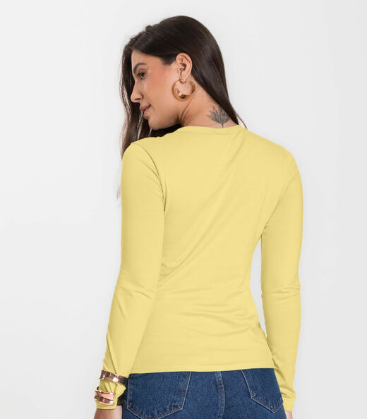 Blusa Manga Longa Básica Select Amarelo
