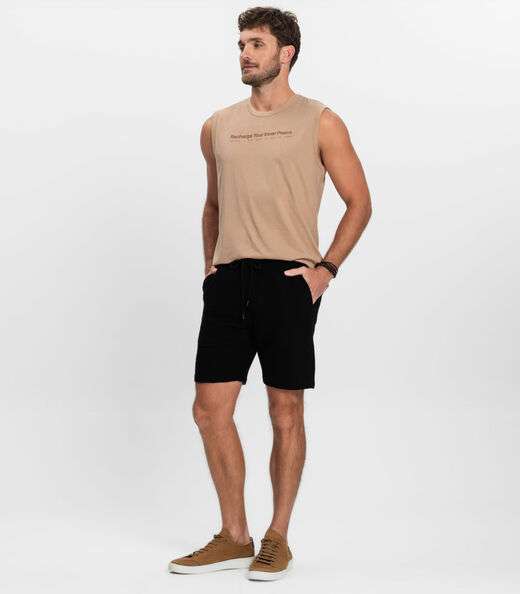 Bermuda Masculino de Moletinho Gorgurinho Diametro Preto