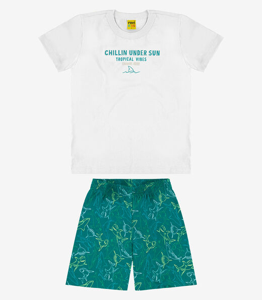 Image_Conjunto Infantil Camiseta Com Bermuda Rovi Kids Branco