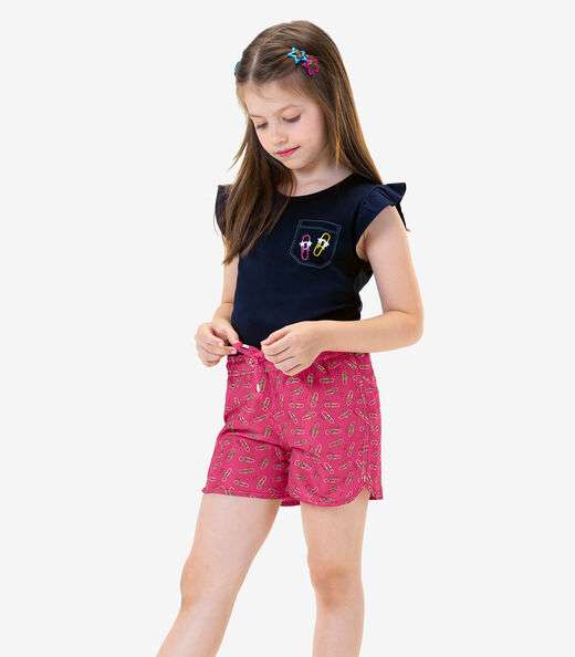 Conjunto Infantil Feminino Clips Rovitex Kids Azul