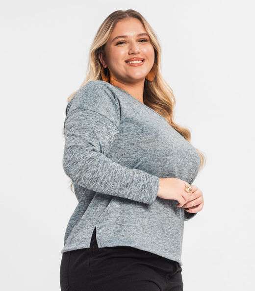 Blusa Feminina Plus Infinita Cor Azul