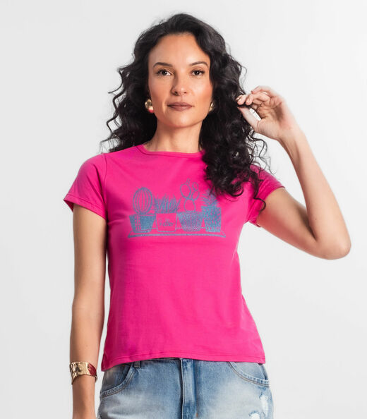 Blusa T-Shirt Feminina Estampada Select Rosa