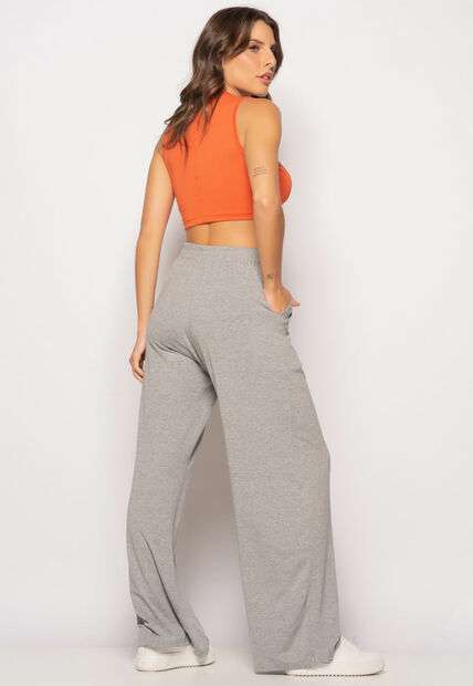 Cropped Regata Recorte Malha Telha Salvatore Fashion