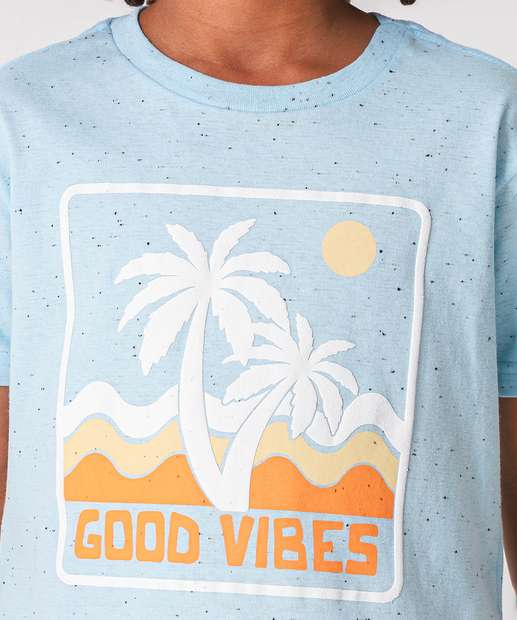 Camiseta Infantil Botonê Coqueiro Marisa Tam 4 a 10 Azul