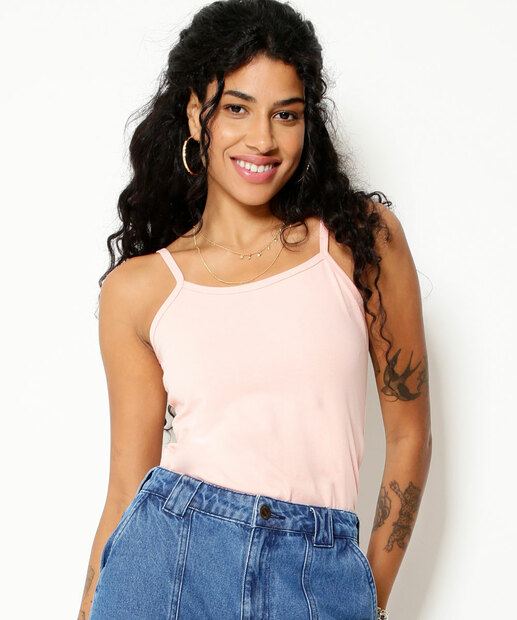 Blusa Regata Feminina Cotton Alças Finas Marisa