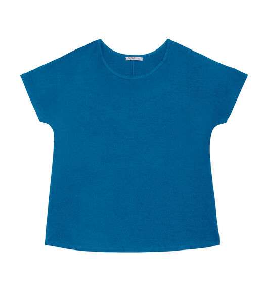 Blusa Manga Curta Feminina Plus Size Secret Glam Azul