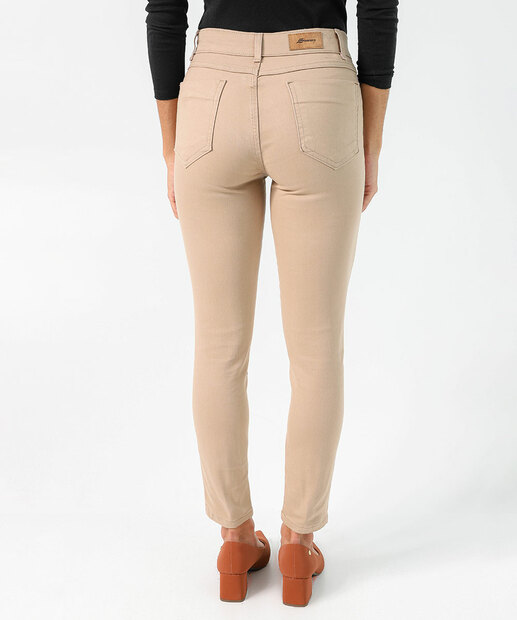 Calça Feminina Sarja Skinny Chino Sawary Bege
