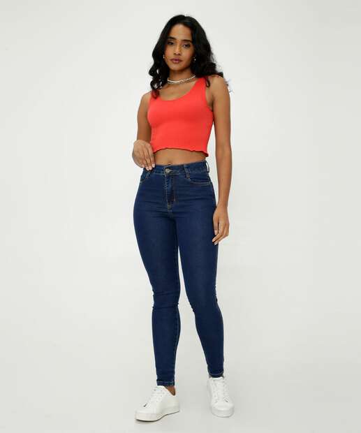 Blusa Regata Feminina Canelada Alças Largas Marisa  