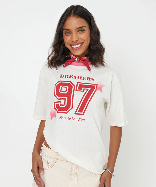 Image_Camiseta Feminina Oversized Estampada Marisa Off White