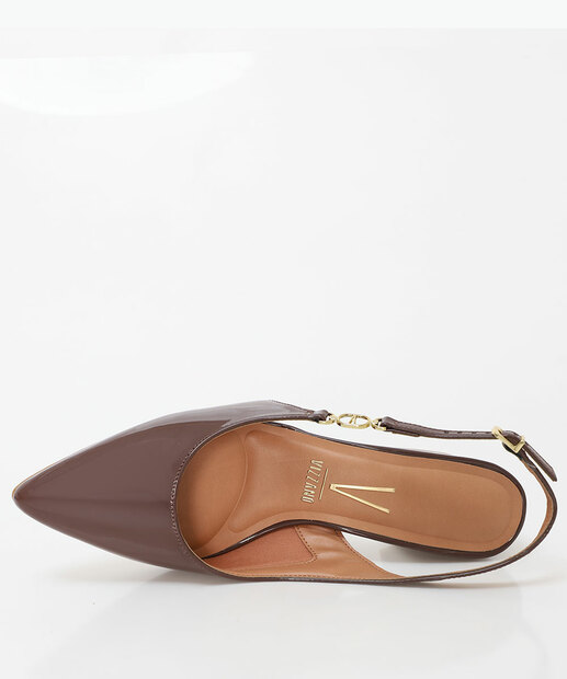 Scarpin Feminino Slingback Salto Fino Vizzano 13488 Marrom 