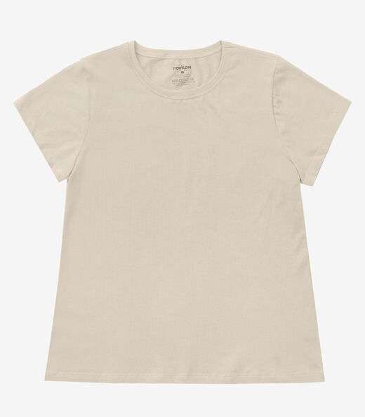 Blusa Feminina Cotton Leve Básica Rovitex Bege