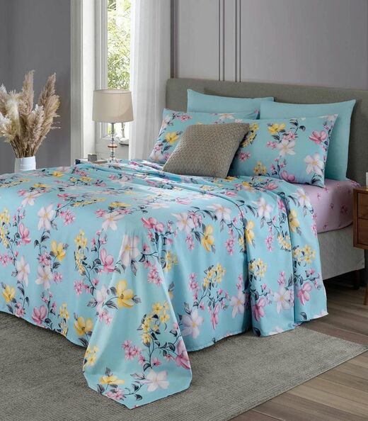 Jogo De Cama Solteiro 3 Peças Lar E Lazer Azul