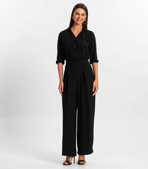 Camisa 3/4 Feminina Rovitex Preto