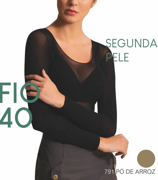 Blusa Segunda Pele Fio 40 Selene Bege