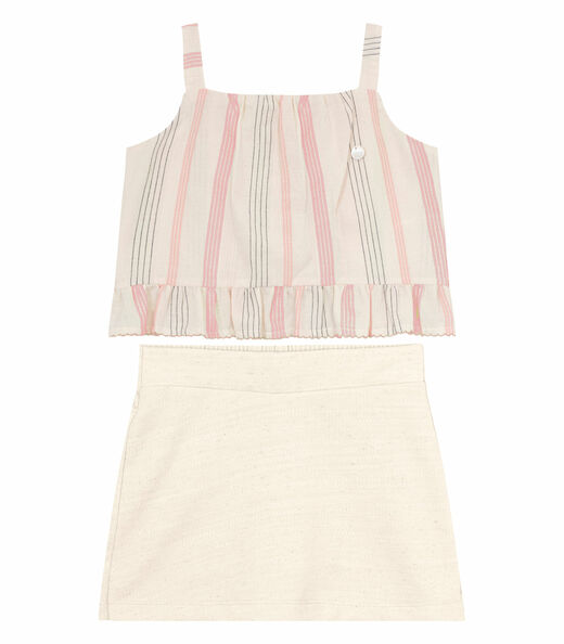 Conjunto Infantil Blusa Com Shorts Saia Trick Nick Laranja