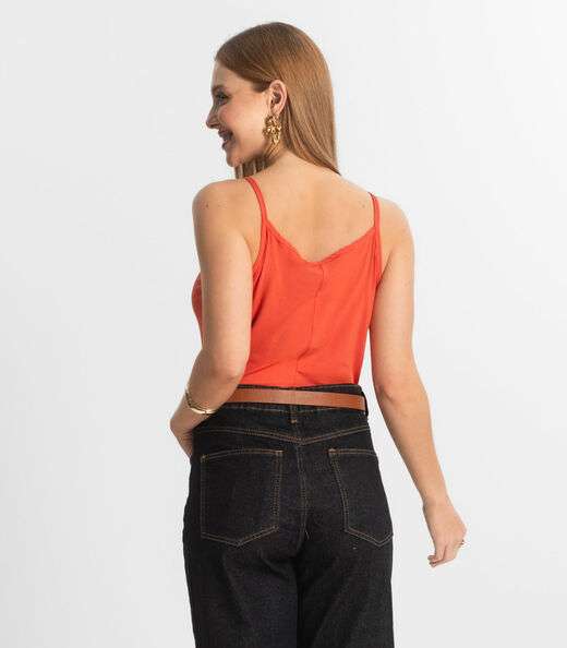 Blusa Feminina de Alças Básica Rovitex Vermelho