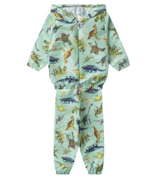 Conjunto Corta Vento Infantil Com Capuz Kappes Verde