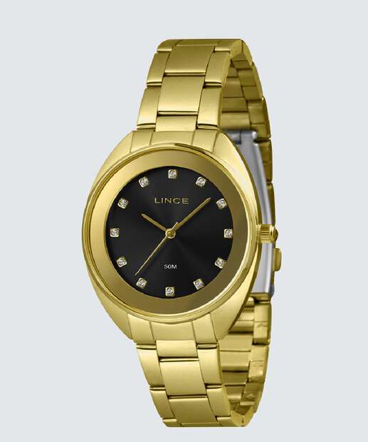 Kit Relógio Feminino Strass Lince LRGJ151L38KBO7P1KX