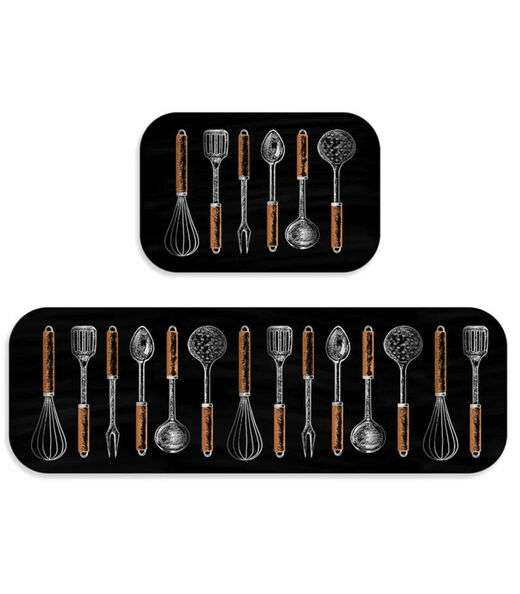 Jogo De Tapetes Para Cozinha Wevans Preto