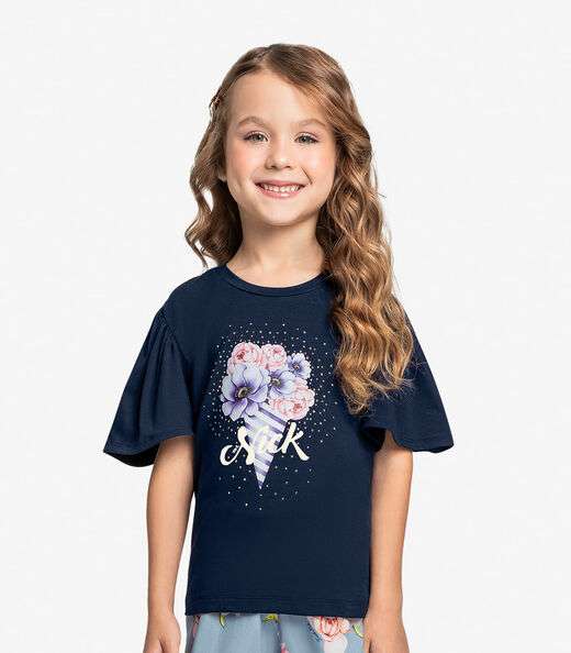 Blusa Infantil Feminina Trick Nick Azul
