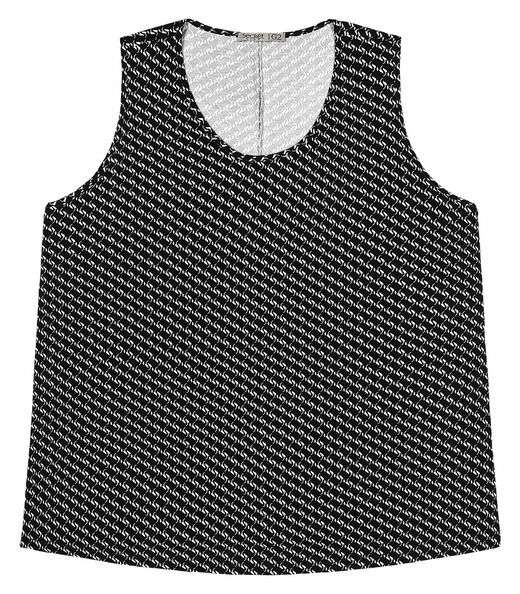 Regata Feminina Plus Size Estampada Secret Glam Preto