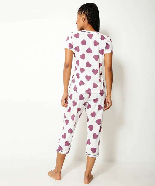 Pijama Feminino Estampa Coração Marisa  
