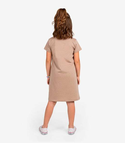 Vestido Menina Infantil em Molecotton Select Marrom