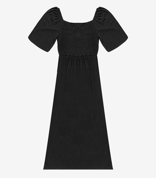 Vestido Midi em Viscotorcion Feminino Endless Preto