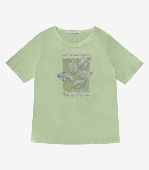 Camiseta Feminina Plus Size Secret Glam Verde