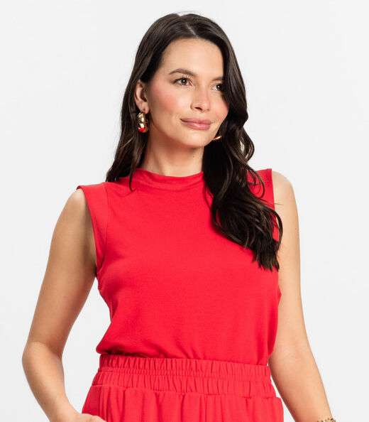 Conjunto Feminino Regata Com Shorts Rovitex Vermelho