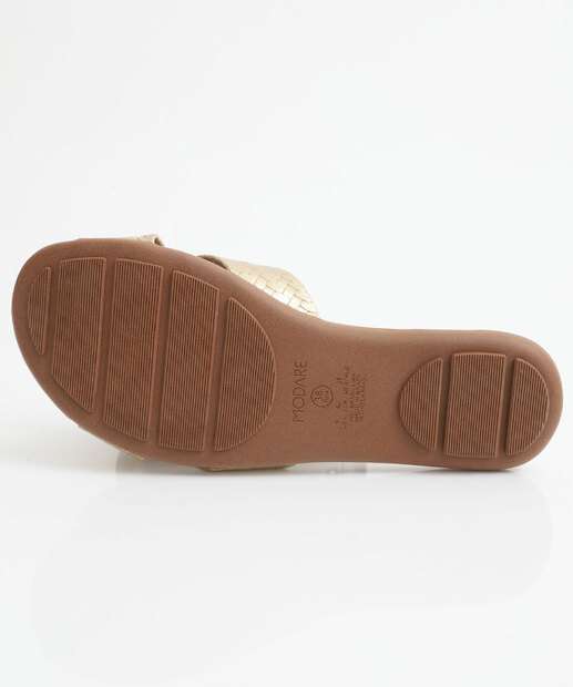 Rasteirinha Feminina Textura Modare Dourada 