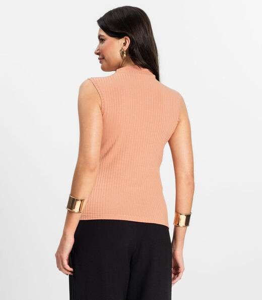 Blusa em Ribana Canelada Rovitex Marrom