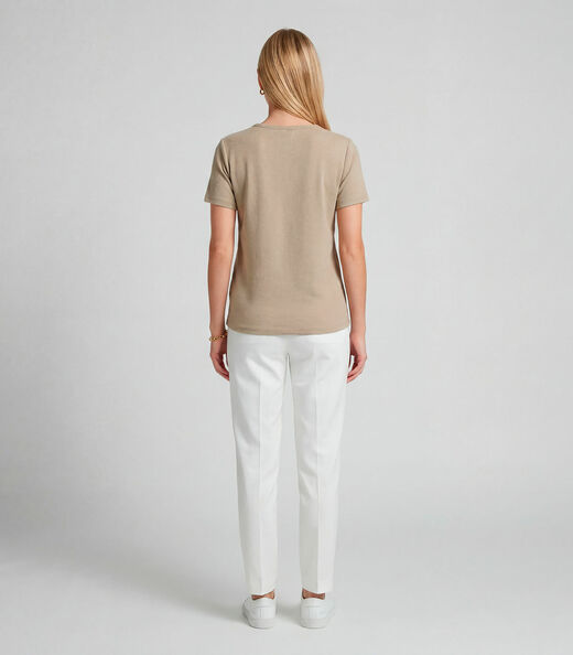 Blusa Feminina Básica Infinita Cor Bege