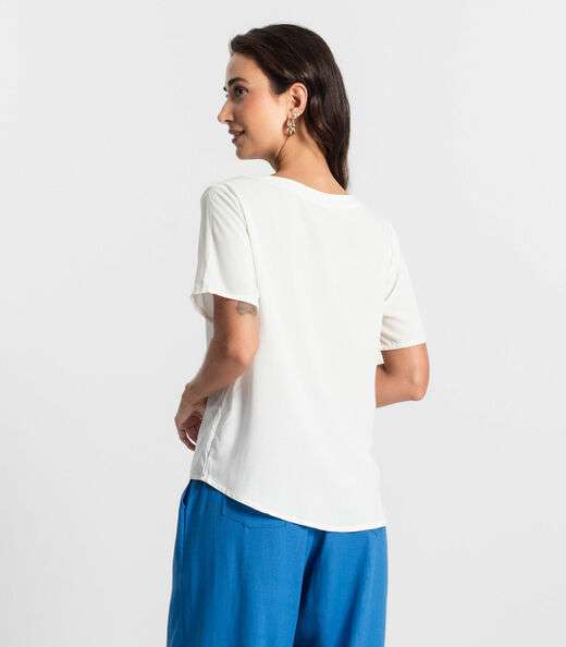 Blusa Feminina Viscose Endless Off White