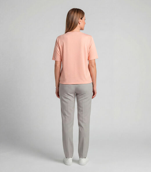 Blusa Feminina 100% Poliéster Básica Infinita Cor Rosa