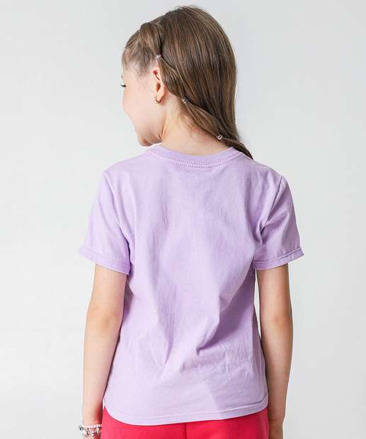 Camiseta Infantil Estampa Hello Kitty Tam 4 a 10 Lilás