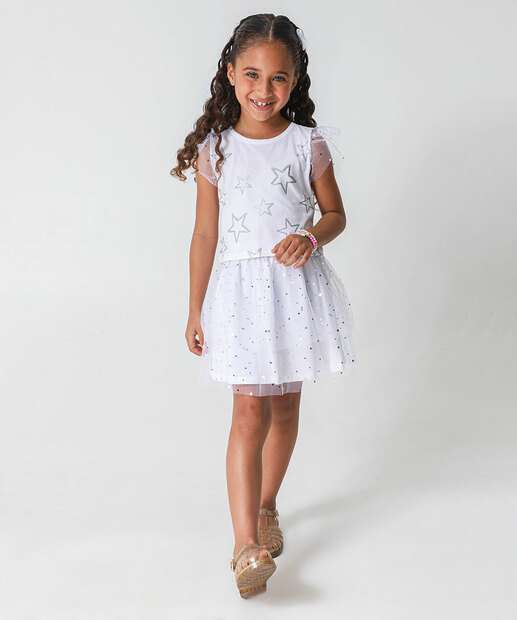 Image_Conjunto Infantil Tule Estrelas Marisa Tam 4 a 10 Prata