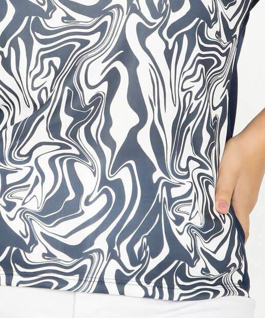 Blusa Plus Size Feminina Estampada Manga Curta Marisa